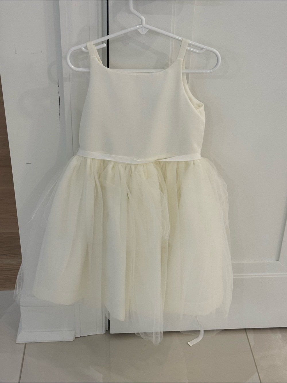 Girls Cream Tulle Party Dress